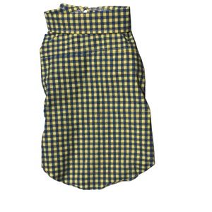 Blue an Yellow Plaid Button Down Collared Dog Shirt Size XL